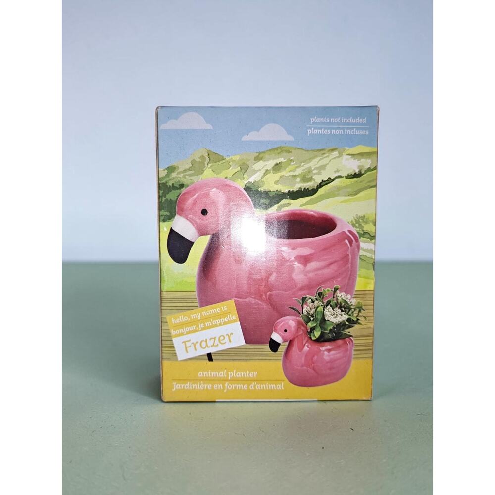 Pink Flamingo Animal Planter (Frazer) NIB